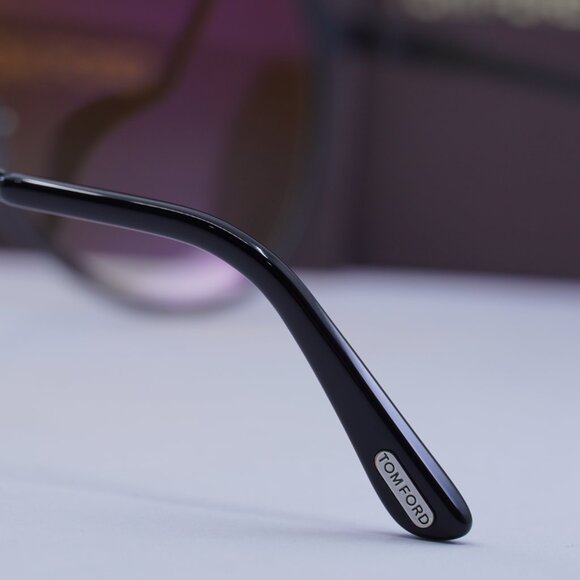 Tom Ford Xavier FT1060 01F Aviator Sunglasses - Shiny Black/Gradient Brown - Picture 10 of 11